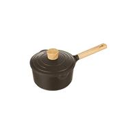 KASANOVA Cacerola Antiadherente Pot Art con Tapa Innovadora - Apta para Inducción, Ideal para Guisos y Cocción Lenta (Negro, 18 Cm)