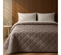 KASANOVA Colcha de invierno para cama de matrimonio, de terciopelo, color pardo