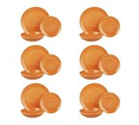KASANOVA Juego de 18 platos de colores naranjas de stoneware naranja