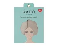 KASANOVA Juego de 2 toallas de pelo turbante de microfibra beige
