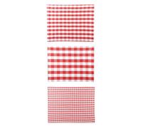 KASANOVA Juego de 3 paños de cocina a cuadros rojos 50 x 70 cm de algodón