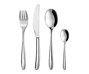 KASANOVA juego de cubiertos para 6 personas, set de 24 piezas de acero inoxidable con tenedor, cuchillo, cucharilla y cuchara (Omega)