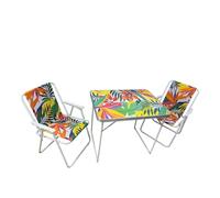 KASANOVA Juego de mesa de camping con 2 sillas tropicales