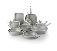 KASANOVA Juego de ollas para cocinas tradicionales, batería de cocina antiadherente, cocción saludable, rápida y uniforme (12 piezas)