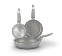 KASANOVA Juego de sartenes tradicionales para encimera, antiadherentes, juego de sartenes de 3 piezas, cocción saludable, rápida y uniforme.