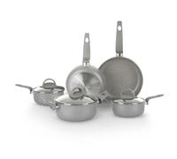 KASANOVA Juego de utensilios de cocina tradicionales, antiadherentes, juego de utensilios de cocina de 8 piezas con tapa, cocción saludable, rápida y uniforme.