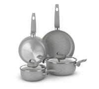 KASANOVA Set de ollas para cocinas tradicionales, set de ollas antiadherentes, batería de ollas, cocina saludable, rápida y uniforme. Hecho en Italia. (6 piezas)