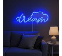 KASANOVA Letras Neon Azul Dream de pared USB
