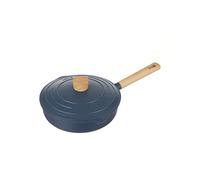 KASANOVA Sartén antiadherente alta Pot Art de 24 cm en negro, azul, rosa y marfil con tapa innovadora - ideal para cocciones lentas y guisos (Azul, 24 cm)