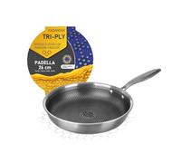KASANOVA Sartén antiadherente Tri-ply, Recubrimiento en panal, apta para horno y todos los tipos de cocinas. (26 cm)