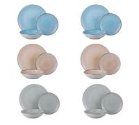 KASANOVA Set de 18 platos de colores India en mesa de gres multicolor