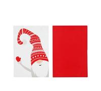 KASANOVA Set de 2 Paños de Cocina gnomos de Navidad 45x65 cm en Mezcla de algodón - Paños Decorativos y absorbentes (Rojo y Blanco)