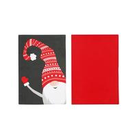 KASANOVA Set de 2 Paños de Cocina gnomos de Navidad 45x65 cm en Mezcla de algodón - Paños Decorativos y absorbentes (Rojo y Gris Oscuro)