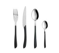 KASANOVA Set de cubiertos Afrodite, Set de mesa, en acero inoxidable, Cubiertos de acero inoxidable (Negro)