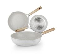 KASANOVA Set de ollas para placas de inducción o tradicionales, set de ollas antiadherentes, batería de ollas con tapas, cocción saludable, rápida y uniforme (3 piezas)