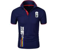 KASBCVYU Duke Hombre Po.lo Shirt BO.w S.ix S.ie.g.e, Camisa de Po.lo Golf Tenis con Estampado, Camiseta Futbol Atlético Entrenamiento Transpirable(Dark Blue,M)