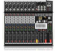 Kaschum G98X - Mezclador de audio profesional de 8 canales con 99 efectos de reverberación DSP, entrada digital USB/MP3, alimentación fantasma de 48 V, consola de mezcla de DJ estéreo para PC, fiestas
