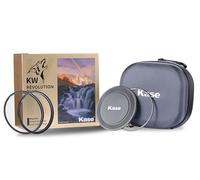 Kase Revolution Plus - Kit de filtro de entrada magnético a prueba de golpes de vidrio óptico templado con anillos codificados por colores, incluye tapa de lente UV CPL y funda (86 mm)