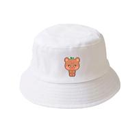 KASENFASHION Harajuku Sombrero de pescador para niñas y niños - Animado - Gorro de fanático estilo retro Y2K accesorio de calle, Blanco-h, Talla única