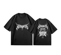 KASENFASHION Moderna camiseta Harajuku Dominate - K-Pop Fashion para fans, camiseta de manga corta unisex con estampado llamativo, negro-a, M