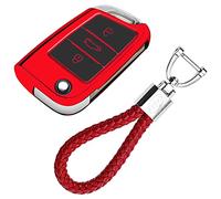 KASER Funda Carcasa Llave Coche Silicona TPU Compatible para Volkswagen VW VW Golf MK7 Seat Ibiza Leon Skoda Octavia Llaveros Cover Protección Mando a Distancia (Rojo)