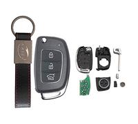 KASER Llave Mando Coche con Tarjeta Electrónica 3 Botones Compatible para Hyundai Elantra Accent ix35 i30 Solaris Tucson i20 Santa Fe (433MHz ID46 Chip) Transponder Lista para Codificación