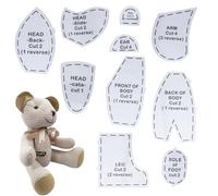 KASESSS 10 Piezas Juego de Patrones de Costura de Oso, Regla de Plantilla de Oso de Memoria de 10 pulgadas, Patrón de Costura de Oso con Instrucciones, Reutilizables Acrílicos Manualidades DIY