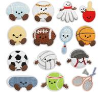 KASESSS 14 Piezas Deportes de Pelota en Caricaturas Parches para Ropa, Parches Ropa Termoadhesivos, Duradero Lavable DIY Coser, Parchess para Ropa Termoadhesivos para Sombrero Mochila Bolsas Jeans