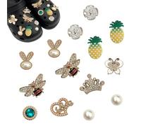 KASESSS 14 Piezas Estilo Hawaiano Adornos para Zapatos, Pins para Crocs, Shoe Charms, Jibbitz Decoración para Zapatos, Accesorios Para Zapatos Tridimensional, DIY Alfileres Pins para Niños Adultos