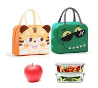 KASESSS 2 Piezas Bolsa Termica Porta Alimentos Infantil, Reutilizables Bolsa Termica Infantil DiseñO De Dibujos Animados Bolso Nevera, PortáTil Bolsas Termicas Para NiñAs NiñOs Estudiantes Escuela