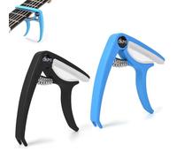 KASESSS 2 Piezas Cejilla Guitarra Española, Cejilla Guitarra, Capo Guitarra, Cejilla Guitarra Acustica Fácil de Usar, Cejilla Guitarra Electrica para Guitarra Acústica Clásica Folk (Negro,Azul)