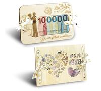 KASESSS 2 Piezas Regalar Dinero Boda, Ideas Dar Dinero Boda Marco de fotos de Madera, Regalos de boda para Los Novios, Regalo de Bodas para Novios, Sobre dinero boda, sobre regalo boda