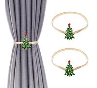 KASESSS 2 Piezas Sujeta Cortinas, Alzapaños Cortinas Árbol de Navidad, Recoge Cortinas con Cuerda de Primavera, Abrazaderas Cortinas, Abrazaderas para Cortinas para Dormitorio Oficina Decorativos