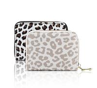 KASESSS 2 Piezas Tarjetero Hombre Mujer, PU Cuero Carteira para Cartoes, Monedero Tarjetero Mujer, Cartera Tarjetero Mujer con Cremallera, Card Holder con 11 Ranuras para Tarjetas (Blanco,Negro)