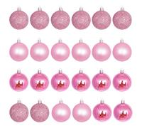 KASESSS 24 Piezas Bolas Arbol de Navidad Rosa, Bolas de Navidad Rosas, 3CM Bolas Navidad Rosas, Bola Navideñas Plástico, Christmas Baubles para Decoración de Arbol Fiesta Festival Bodas Hogar