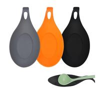 KASESSS 3 Piezas Soportes para Cucharas, Reposa Cucharas Cocina Silicona, Apoya Cucharas Cocina Resistente al Calor Soporte Cucharas Cocina Suave para Guardar Espátulas Cucharas Pinzas y Más