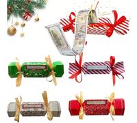 KASESSS 4 Piezas Caja de Dinero Sorpresa de Feliz Navidad, Caja Regalo Dinero, Cajas Sorpresa Navidad, Cajas Misteriosa con Forma de Caramelo, Regalos de Dineros para Padres Amantes Amigos Rojo Verde