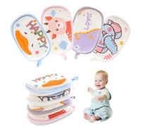 KASESSS 4 Piezas Esponja Bebe Recien Nacido, Esponja Baño Bebe, Animal Esponja Baño Niños, Esponjas Hidrófilas para Bebés, Esponja de Dibujos Animados para Niños con Tres Capas de Protección, Soft
