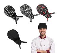 KASESSS 4 Piezas Gorro Cocina Mujer Unisex, Gorro Cocinero Hombre Ajustable, Gorro de Cocina Mujer Elásticos, Gorro Chef for Restaurante, Coffee Shop, Hoteles, Cocinas Caseras, Bares y Más