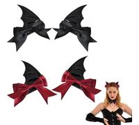 KASESSS 4 Piezas Horquillas Halloween, Clips de Pelo Halloween Niña, Alitas de Murciélago del Pequeño Diablo Pelo Góticas, Creatividad para Niñas Disfraces De Cosplay y Suministros para Fiestas