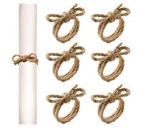 KASESSS 6 Piezas Servilleteros De Yute con Lazo,RúStico Natural Servilletero, Boho Hecho A Mano Servilletero De Mesa, Anillos Servilletas para DecoracióN Mesas, Bodas, Fiestas, Uso Diario
