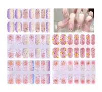 KASESSS 70 Piezas Uñas de Gel Pegatinas, Gel Nail Stickers Fuegos Artificiales Patrones, Pegatinas Uñas Gel, Nail Wrap Autoadhesivo, Uñas Stickers Gel para Arte de Uñas DIY,No Requiere Lámpara UV/LED