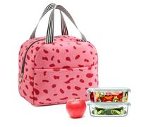 KASESSS Bolsa Termica Porta Alimentos, Bolsa Comida Trabajo Lindo, Loncheras de Trabajo Portátil, Lancheira Termica Infantil Reutilizable, Bolsa Isotermica, Lunch Bag para Escuela Oficina (Rosa Rojo)