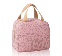 KASESSS Bolsa Termica Porta Alimentos, Bolsa Comida Trabajo Portátil, Loncheras de Trabajo Patrón de Tinta, Lancheira Termica Infantil, Bolsa Isotermica, Lunch Bag para Escuela Oficina Pícnic (Rosa)