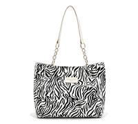 KASESSS Bolso Tote Bag En Lona A Estampado De Cebra, Cebra Bolsos Mujer Con Cadena MetáLica Y Cremallera, Bolso Shopper Tote Para Uso Diario Trabajo Colegio Compras, Regalo Bags For Women