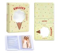 KASESSS Bonita Mini Album Fotos, 3 Pulgadas Photocard Holder Con Capacidad Para 36 Fotos, Cubierta Hueca Con Ventana Reemplazable, Doble Cara Con 18 Páginas Album Fotos Pequeño Para Familia, Mascotas