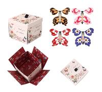 KASESSS Caja Regalo de Explosión de Mariposa, Mariposas Voladoras Caja para Regalo, Creativo Sorpresa Cajas para Regalos, Pop-up Gift Box Butterfly para Aniversario, Cumpleaños, San Valentín, Boda