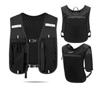 KASESSS Chaleco Running para Hombre Y Mujer Reflectante, Ligero Transpirable Mochila Hidratacion con 7 Compartimentos Y Móvil, Multifunción Chaleco Correr para Trail Ciclismo Senderismo, Maratón