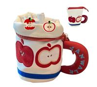 KASESSS Estuche Escolar, Estuche de lápices de Gran Capacidad, Estuches Vertical con Estampado de Manzanas, Estuches Niño con Clip para Notas, Pencil Case para Adolescentes, Hombres y Mujeres, Rojo