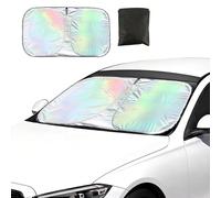 KASESSS Láser Parasol Coche Delantero, 145 × 80 Cm Parasol Coche Delantero, Plegable Reflectante con Protección UV Tapasol para Coche-Parabrisa con Bolsa De Almacenaje para La Mayoría De Vehículos